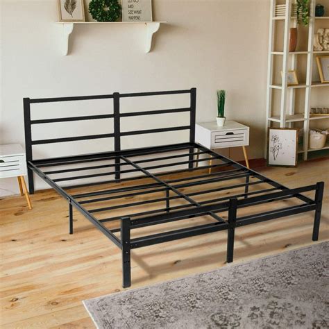 how to use a metal bed frame without box spring|14 high metal bed frame.